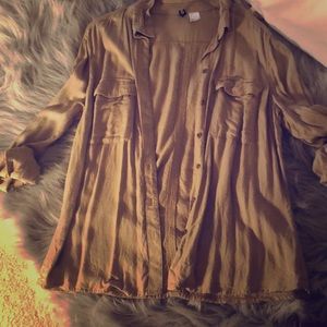 Nude Button Up Dress Shirt